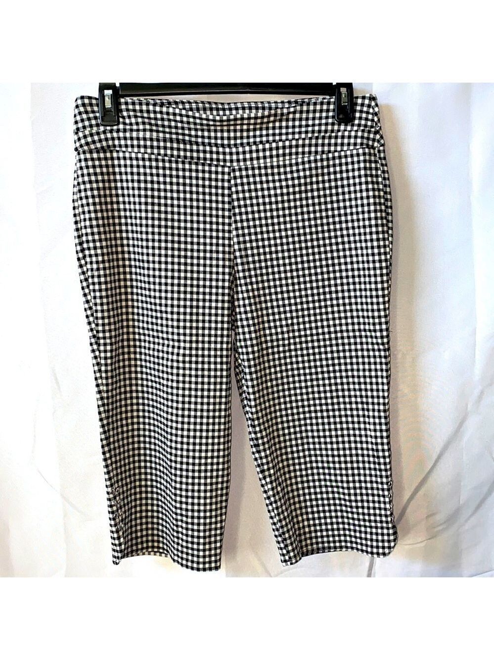 ATTYRE New York Caroline Lattice Cottagecore Gingham Capris